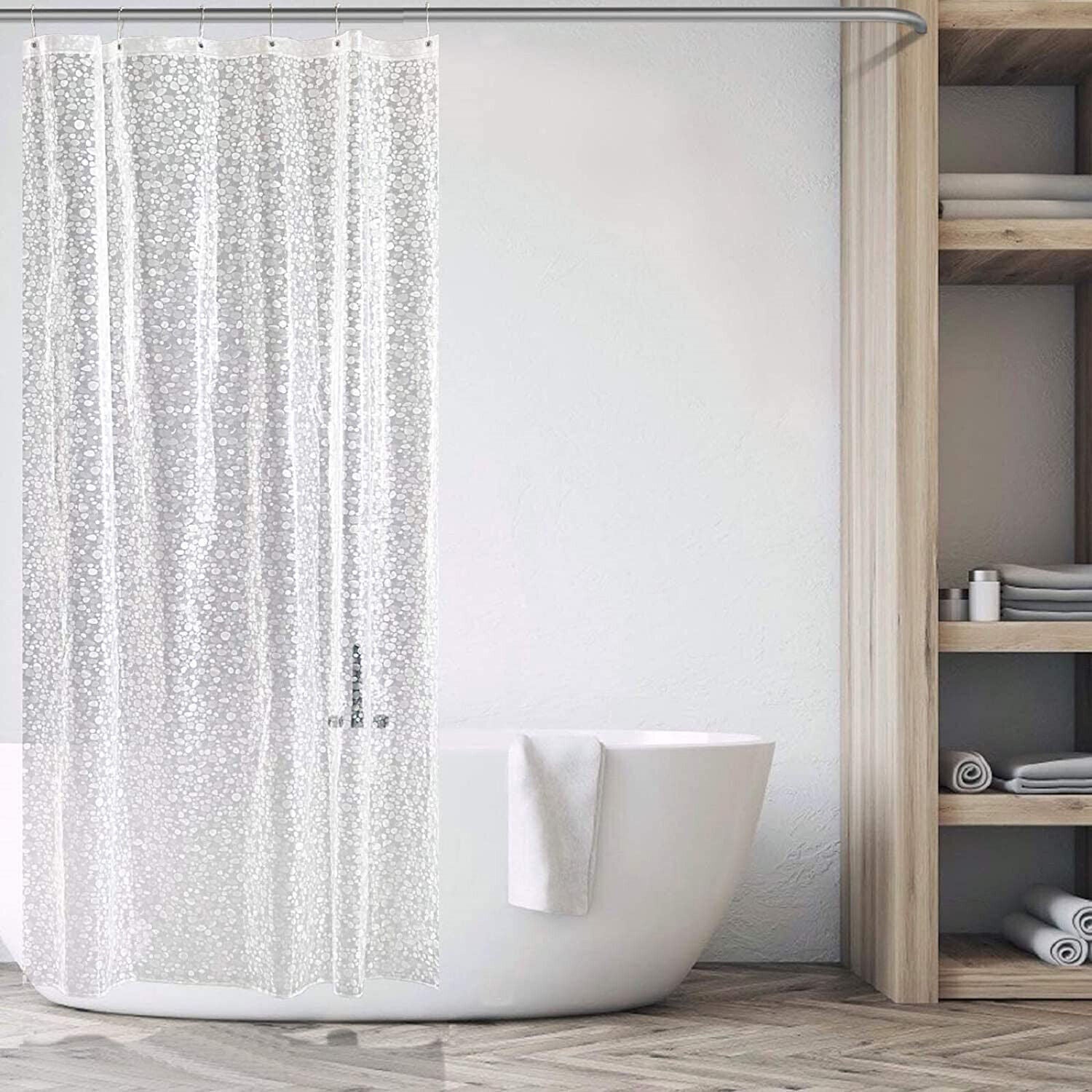 3D Design Modern PEVA Shower Curtain Bathroom Waterproof with Hooks 180Cmx180Cm