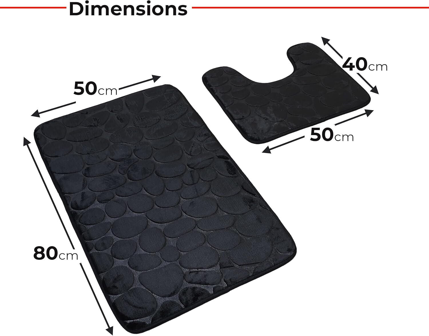 2 PCS Bathroom NON SLIP BATH MAT MEMORY FOAM ULTRA SOFT TOILET BATHROOM RUGS