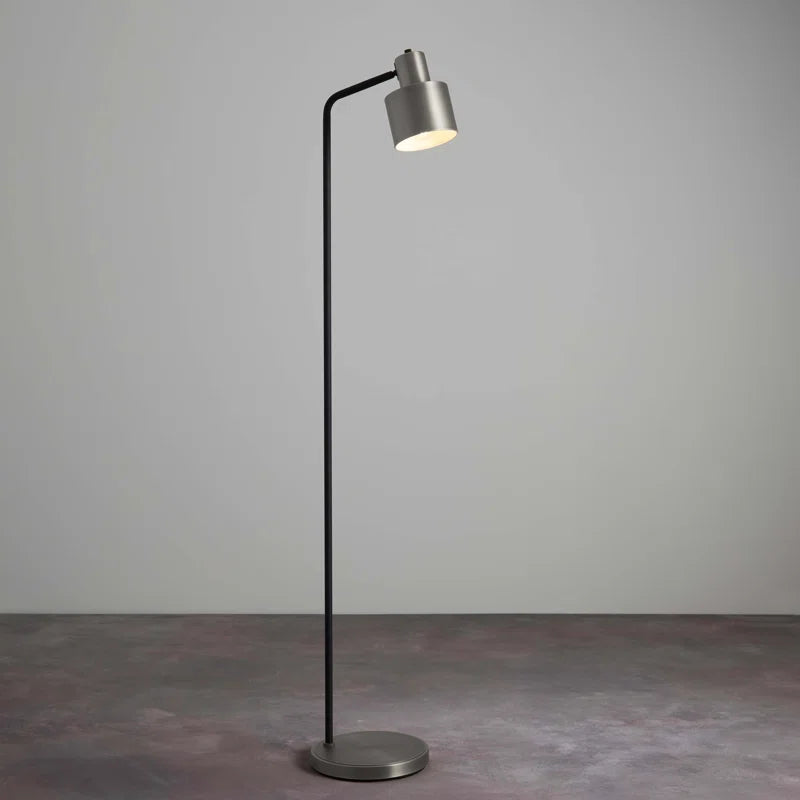 Salzman 148Cm Brushed Silver Task Floor Lamp