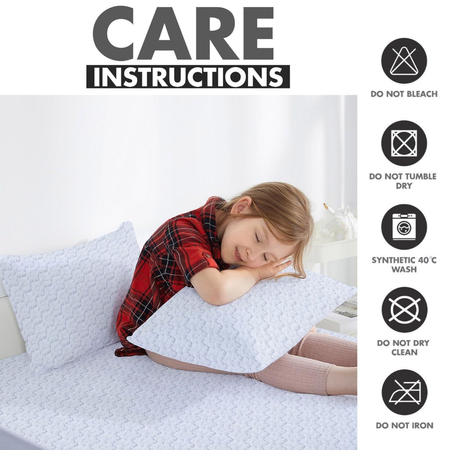 Pack of 4 Zipped WATERPROOF QUILTED Pillow Protectors Hypoallergenic Soft Covers