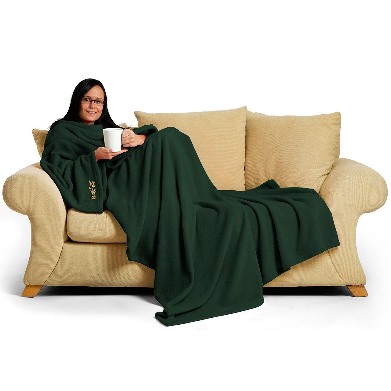 Genuine Snug Rug DELUXE ™ ADULT Cosy Warm SLEEVED Arms Blanket Fleece Official