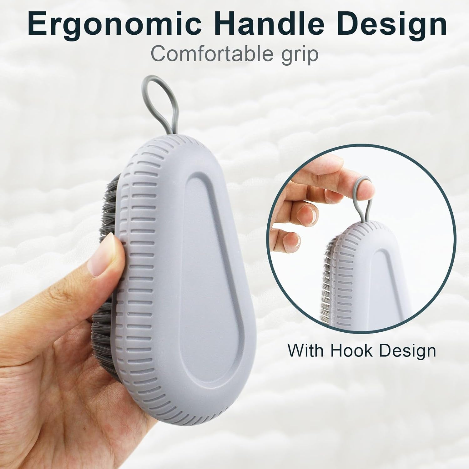 2PCS Heavy Duty Nail Brush for Cleaning Nails, Nail Duster Brushes for Cleaning Fingernails Hard Bristle Nail Hand Scrub Brush Fingernail Scrub Brush Toes, Attached 2Pcs Adhesive Hooks