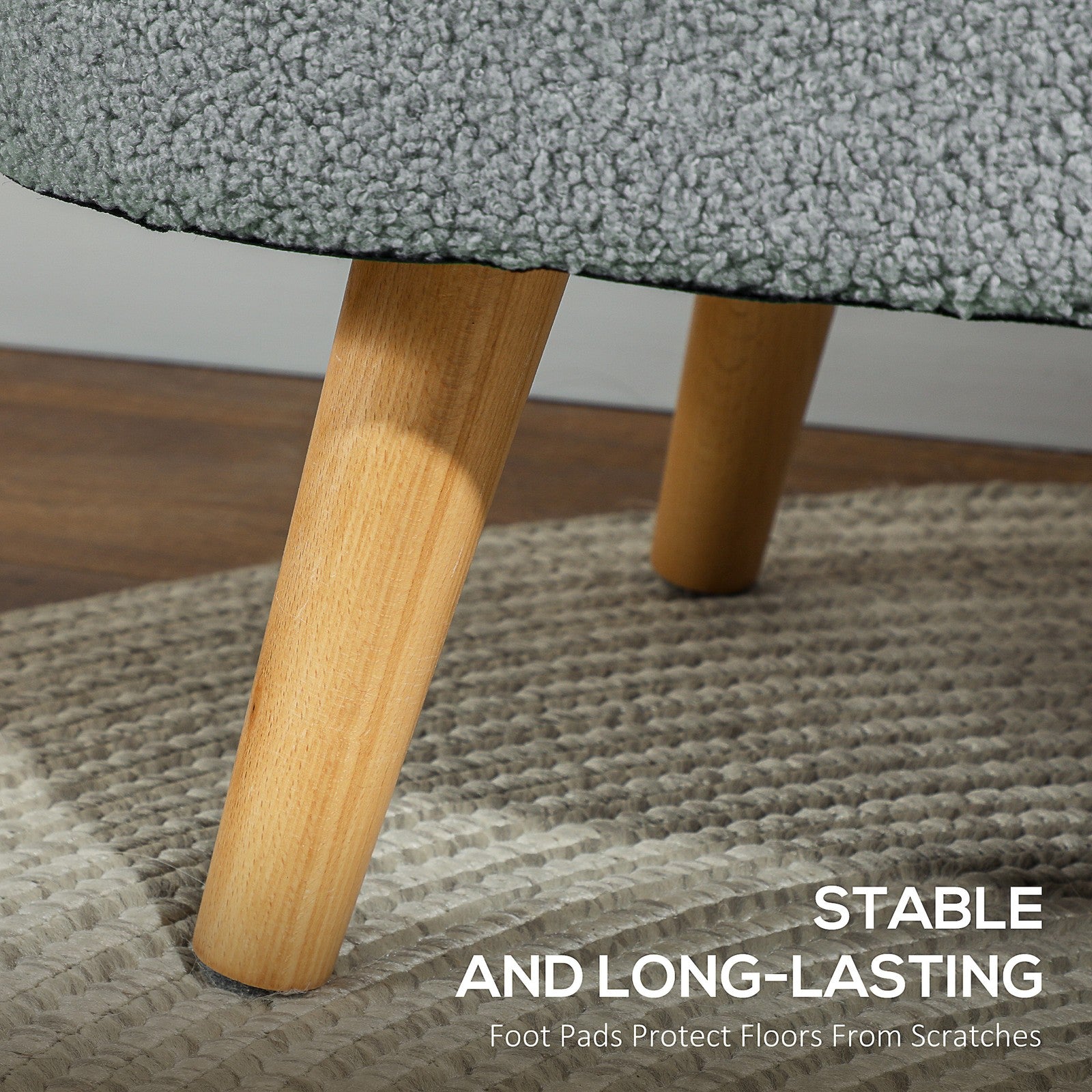 HOMCOM Ottoman Storage Bench for Hallway, Living Room, Charcoal Grey