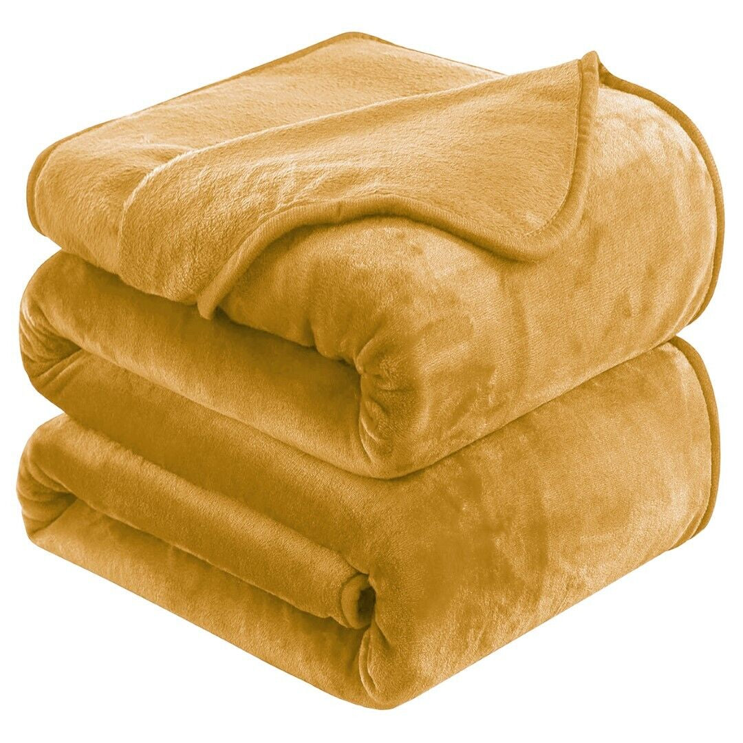 Large Fleece Blanket Throw Reversible Soft Warm Bed Sofa Blanket Double & King