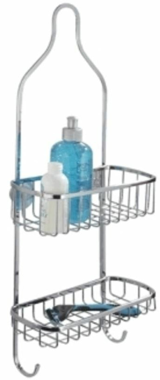 Extra Large Stylish Bath Shower Caddy Hook Chrome Hanging Hook over Bath Basket