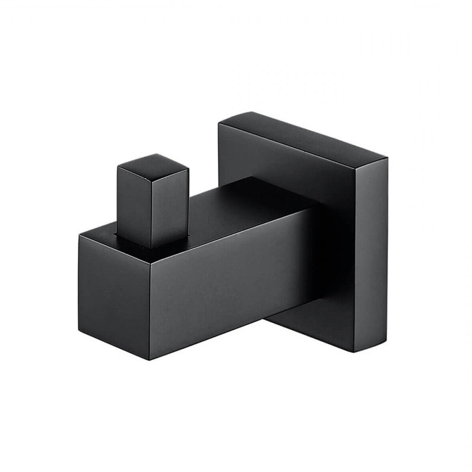 Single Square Robe Hook Matte Black