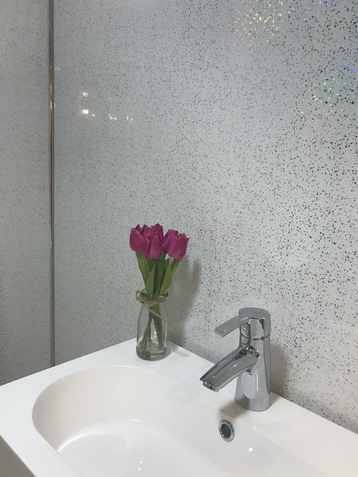 10 White Black Grey Sparkle & Marble Shower Wall Panels PVC Bathroom Cladding