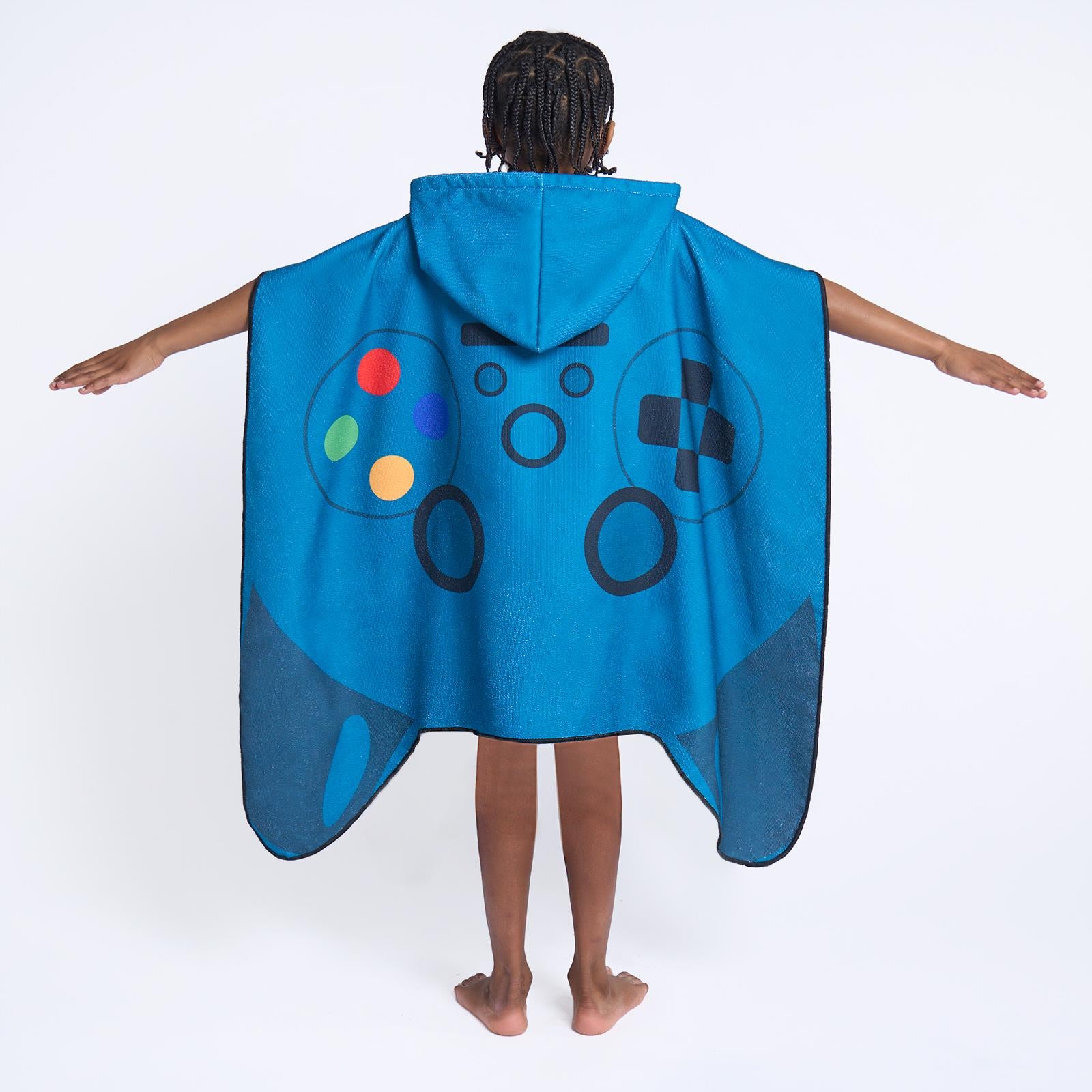 Kids Poncho Beach Towel Hooded Quick Dry Microfibre Holiday Swimming Absorbent