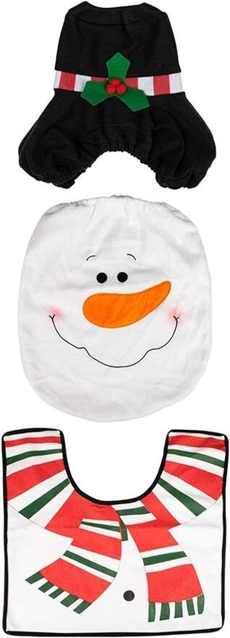 Christmas Xmas Decoration Toilet Seat Cover Set Santa, Elf, Reindeer, Snowman