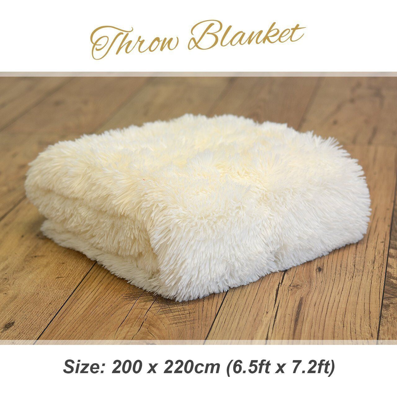 Extra Large Fleece Blanket Throw King Size White Cream Yeti for Winter Bed Sofa