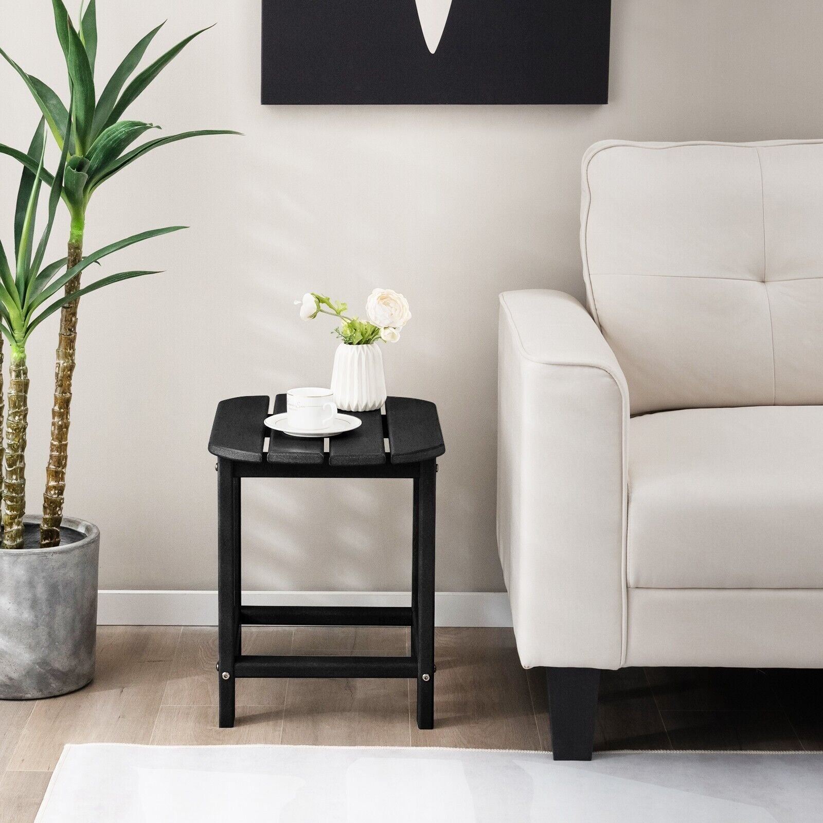 Side Table Indoor Outdoor Garden Patio HDPE Adirondack Rectangular End Table