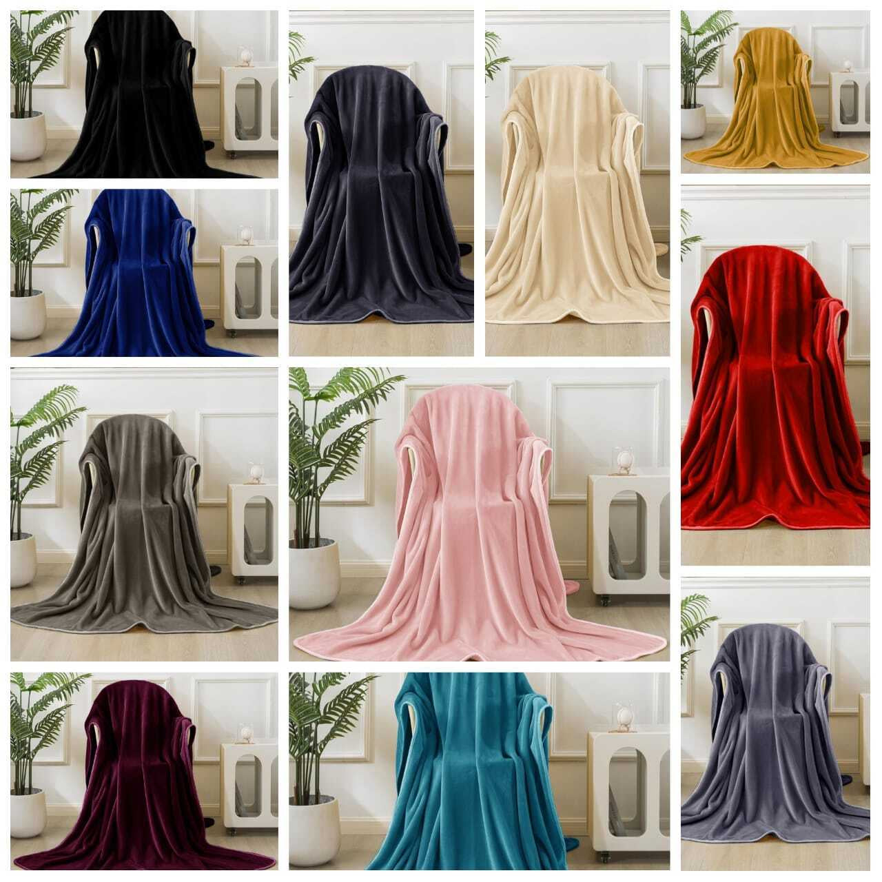 Large Fleece Blanket Throw Reversible Soft Warm Bed Sofa Blanket Double & King