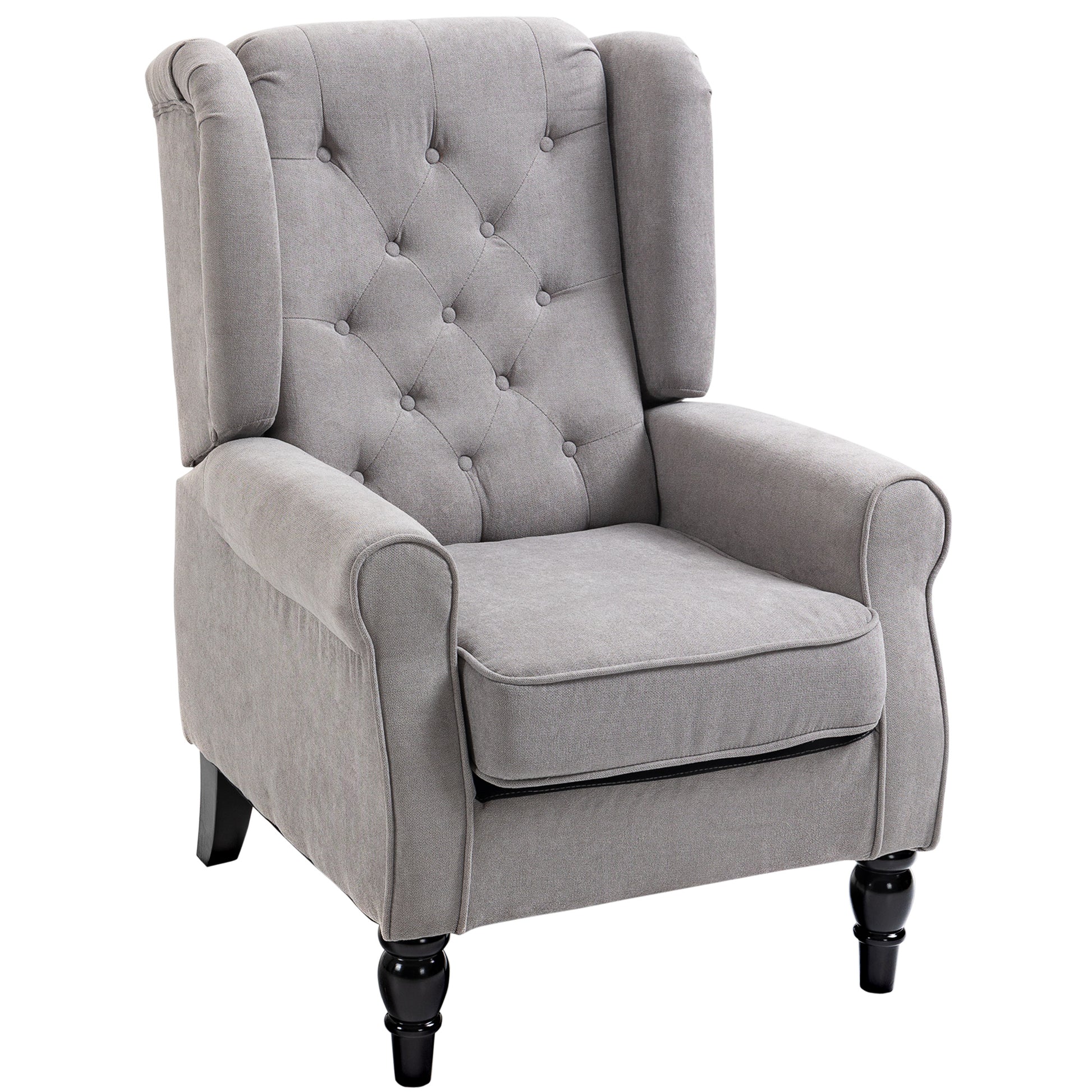 Retro Accent Chair Wingback Armchair with Wood Frame for Living Room