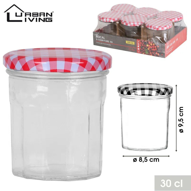 Checkered 24 Piece Preserving Jars Set