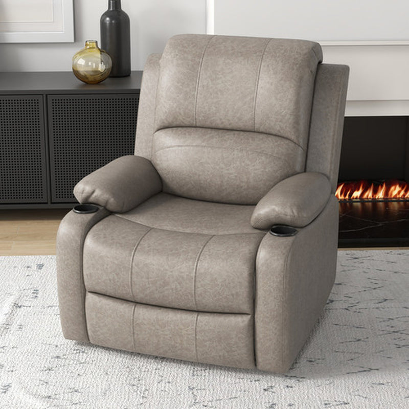 Recliner Chairs for Living Room, Microfibre Cloth Reclining Armchair, Brown