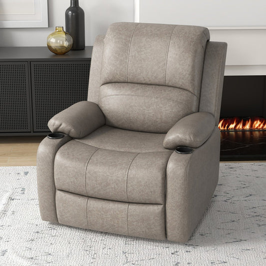 Recliner Chairs for Living Room, Microfibre Cloth Reclining Armchair, Brown