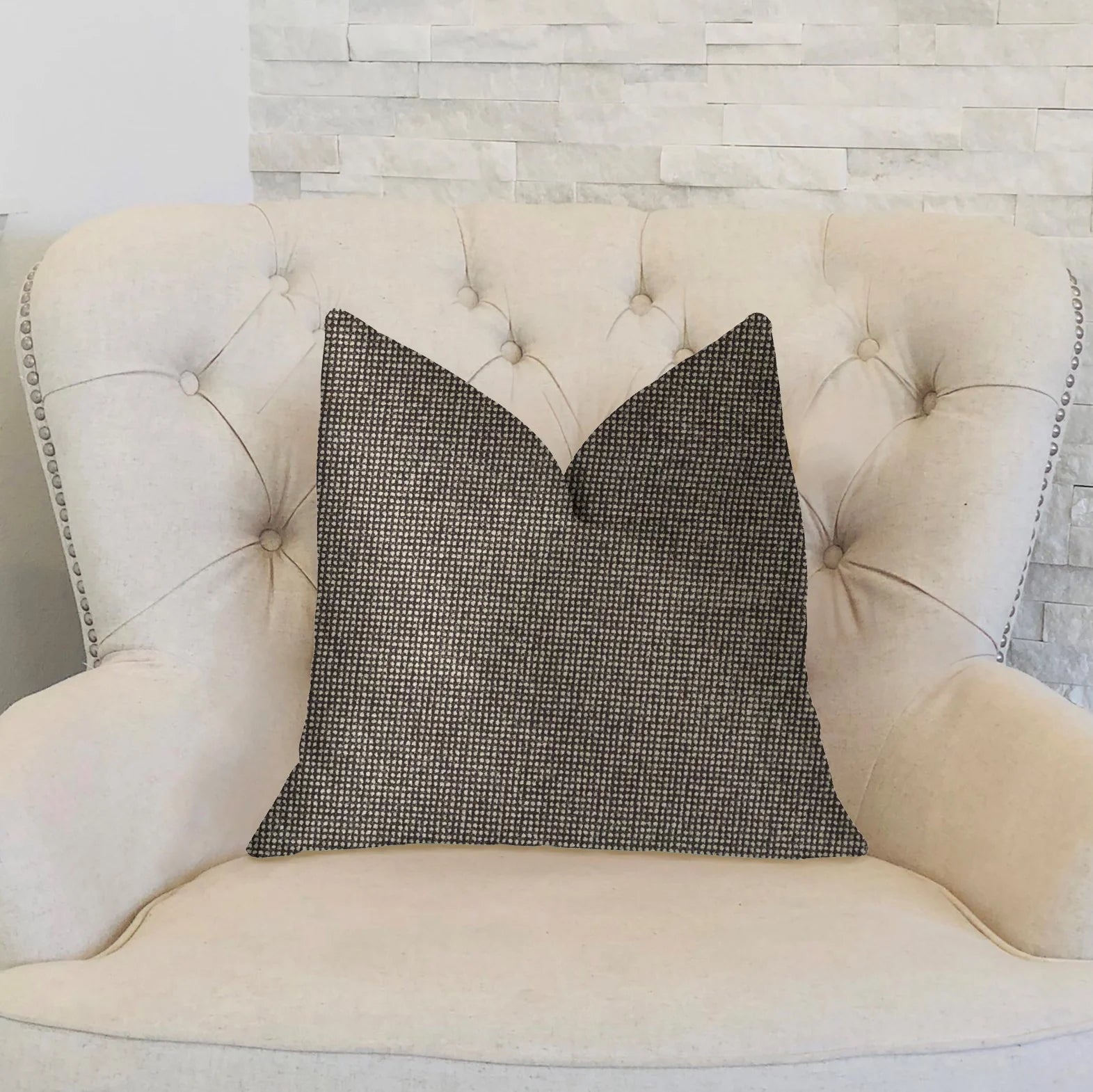 Abigail Charcoal Luxury Throw Pillow