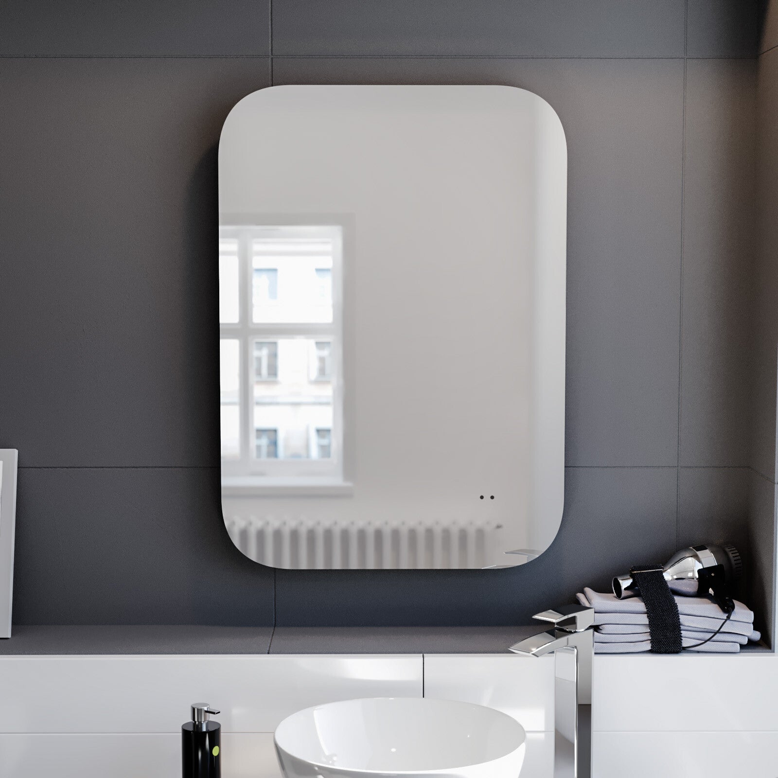 Nes Home Motion Sensor Bathroom LED Mirror Shaver Socket Demister 500 X 700Mm