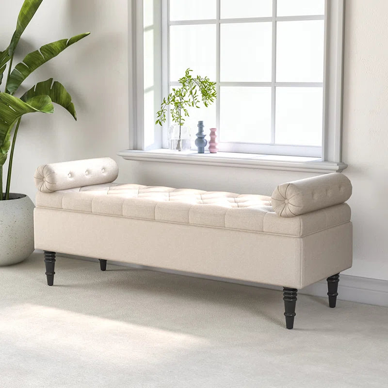 Ethelsville Upholstered Flip Top Storage Bench with Side Arms
