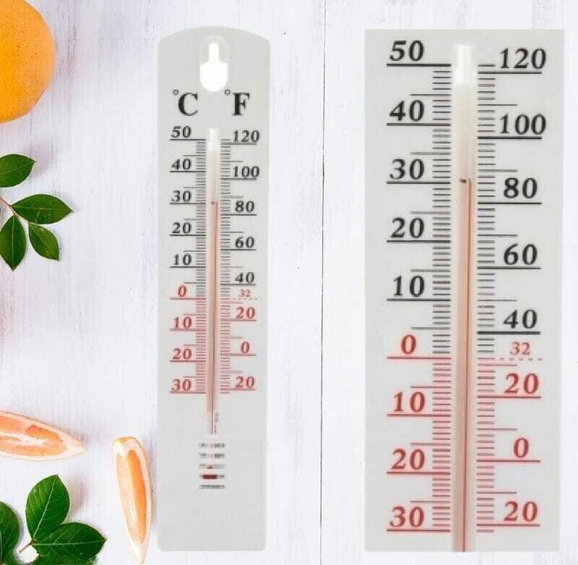21.5Cmx3.7Cm WALL THERMOMETER INDOOR OUTDOOR GARDEN GREENHOUSE HOME OFFICE ROOM