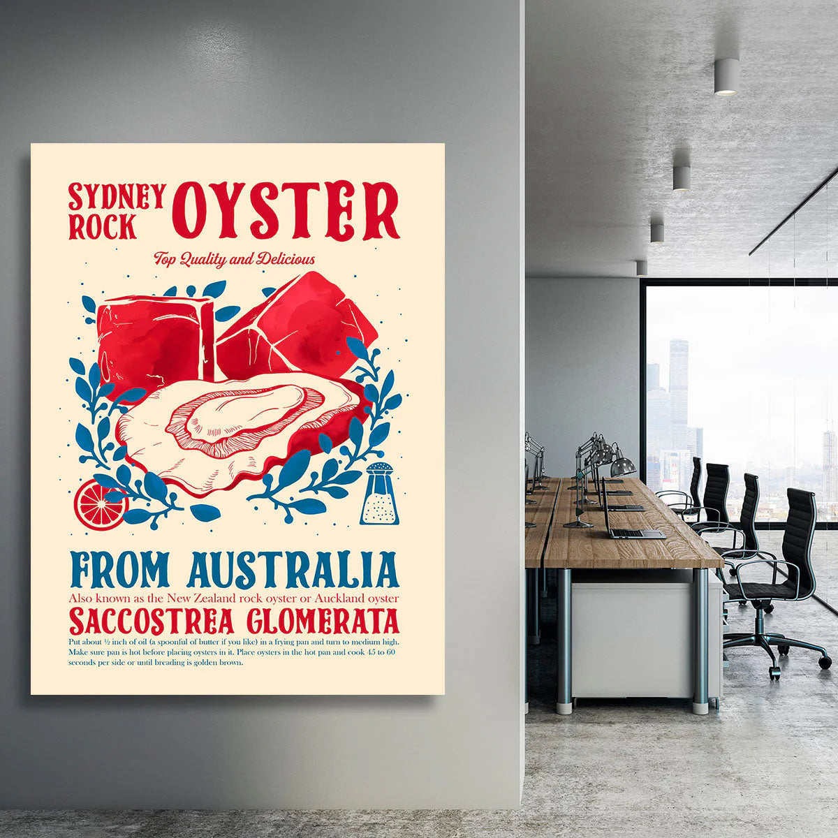 Oyster Kitchen Decor Canvas Print or Poster