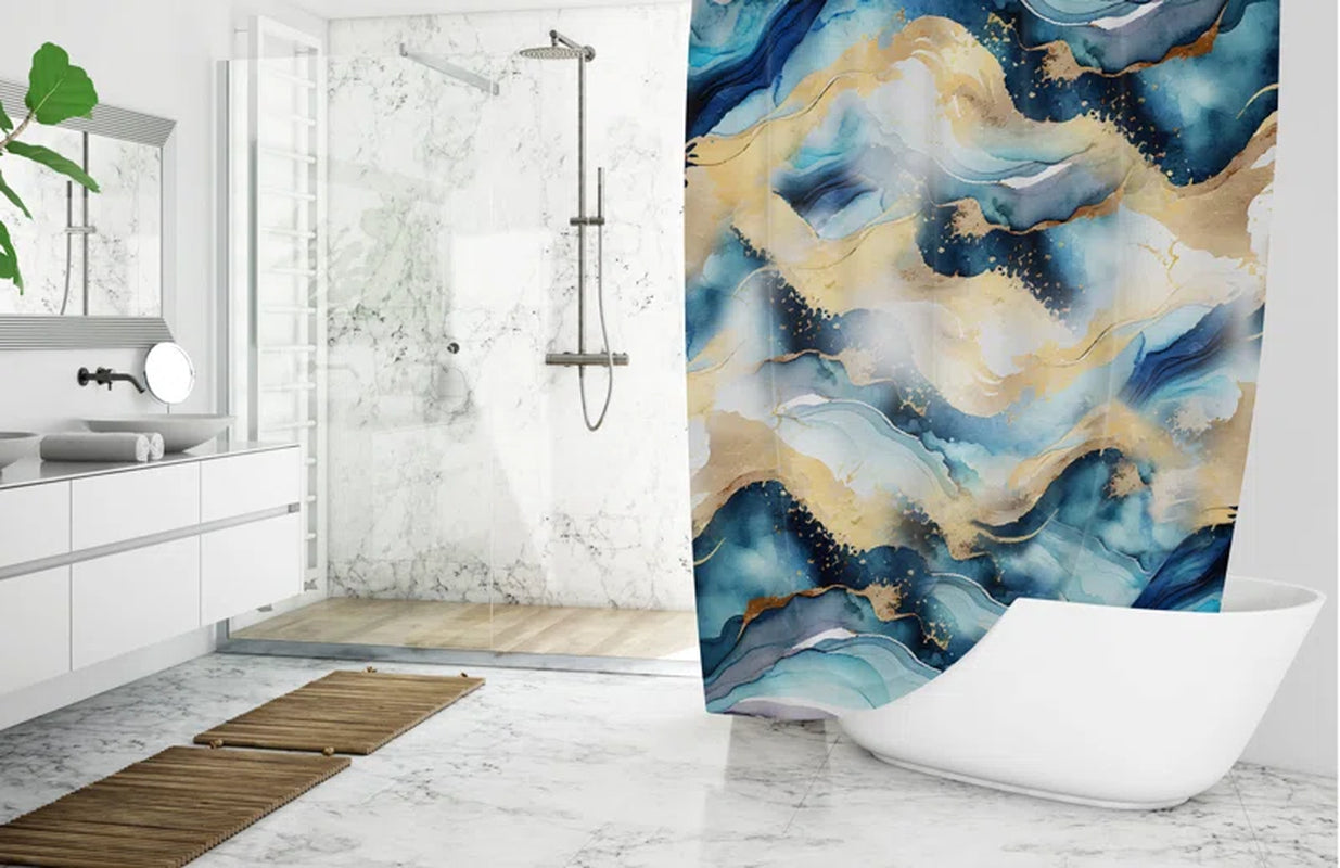 Extra Long Fabric Single Shower Curtain