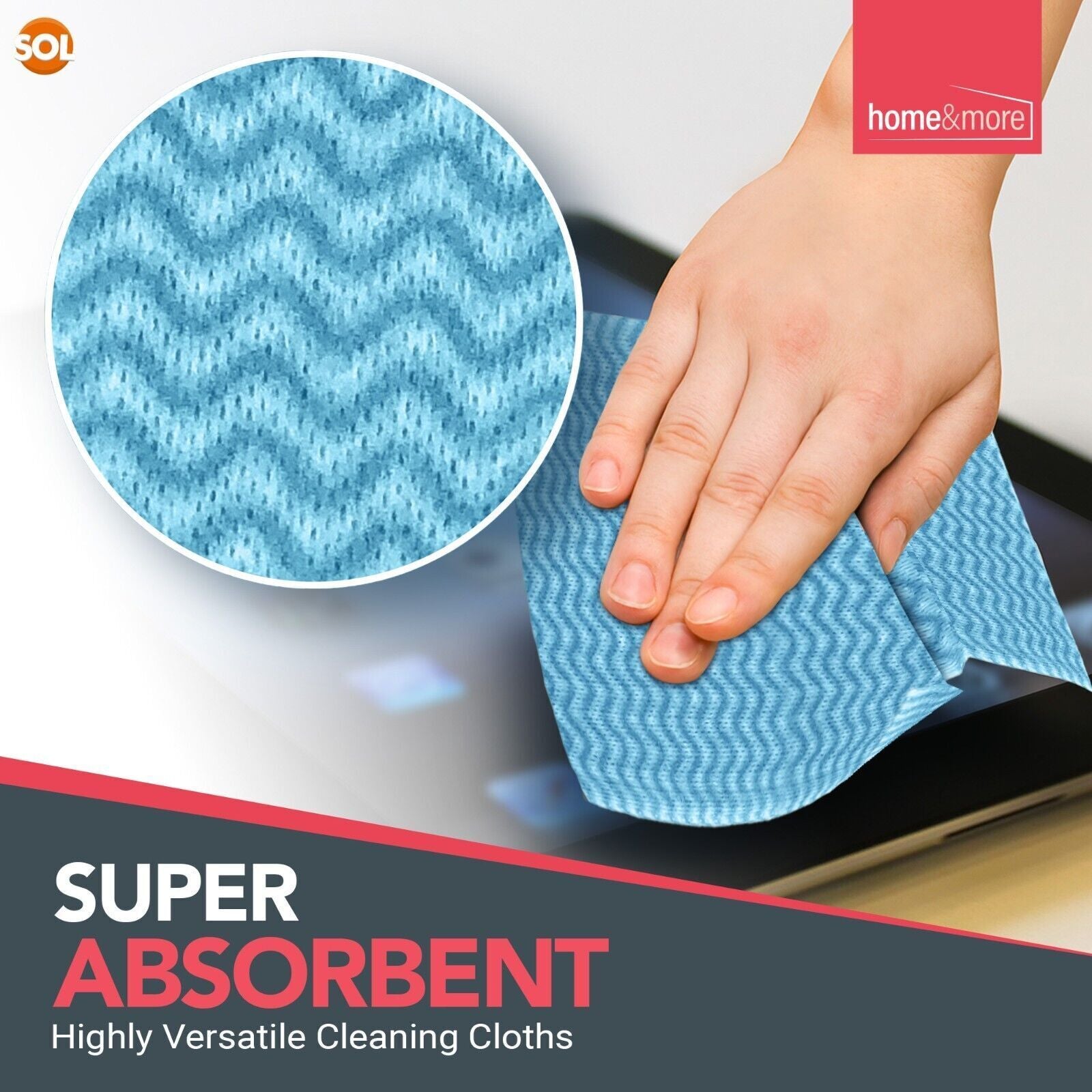 200-1200Pk All Purpose Cleaning Cloths | Blue Home Kitchen Hygienic Wipes J Type