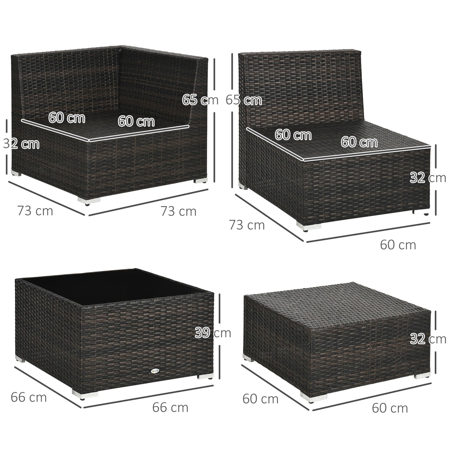Rattan Outdoor Garden Furniture Patio Corner Sofa Set with Cushions