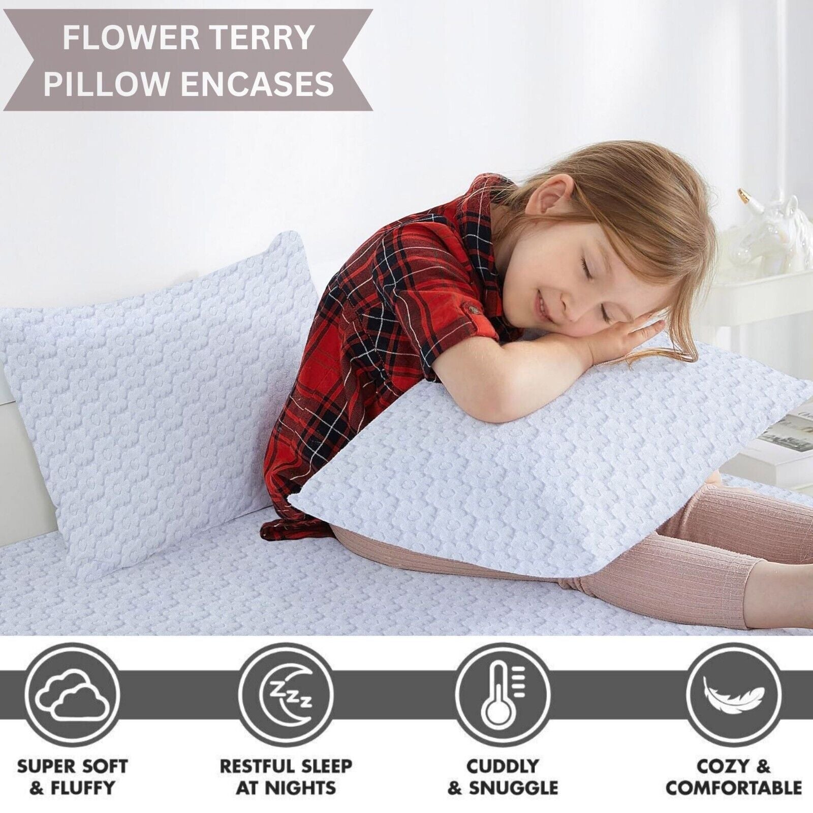 Pack of 4 Zipped WATERPROOF QUILTED Pillow Protectors Hypoallergenic Soft Covers