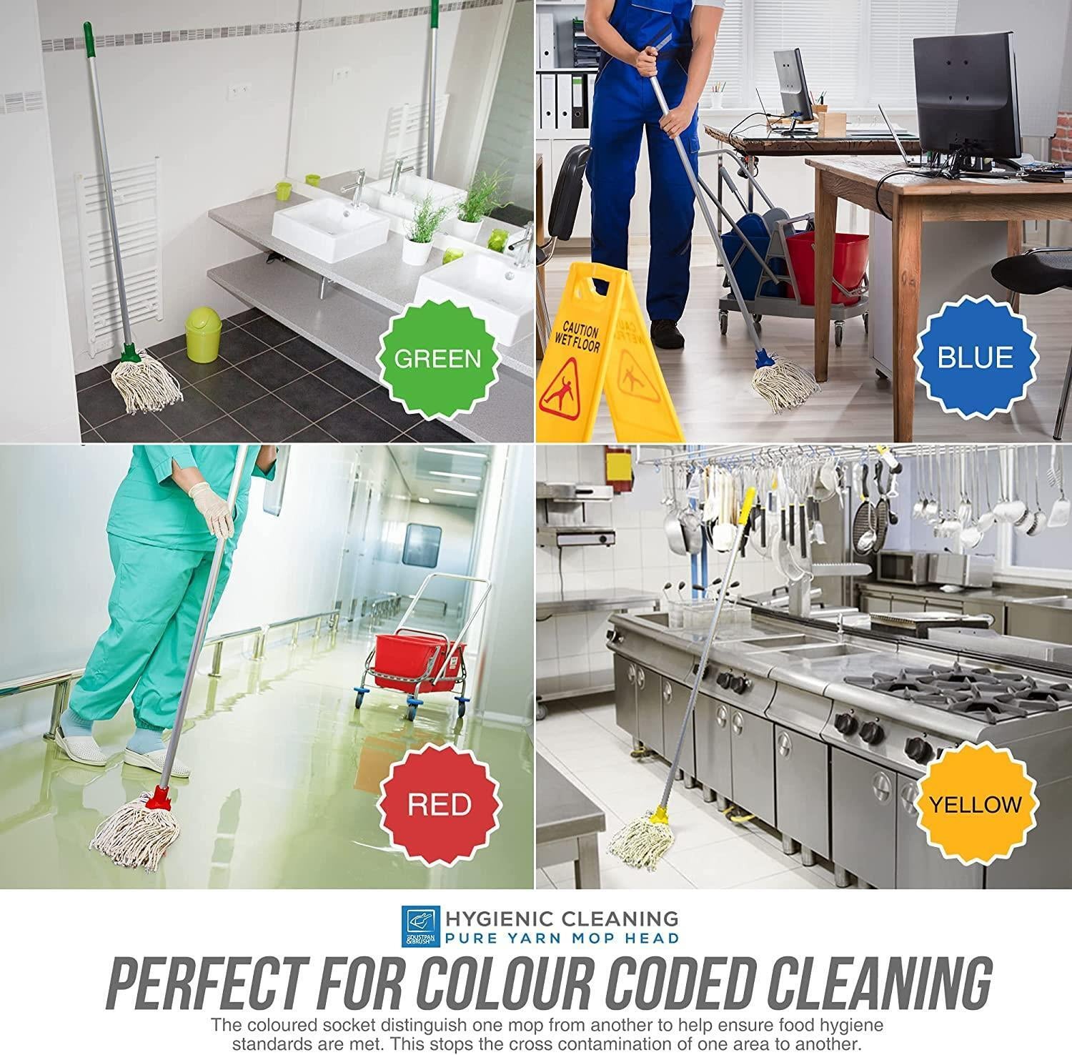 10X Green Cotton Floor Mop Heads Set Replacement Heavy Duty Cleaning Kitchen