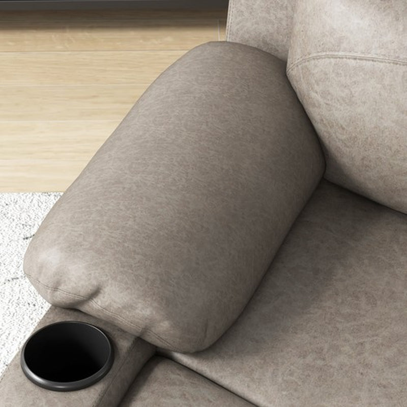 Recliner Chairs for Living Room, Microfibre Cloth Reclining Armchair, Brown