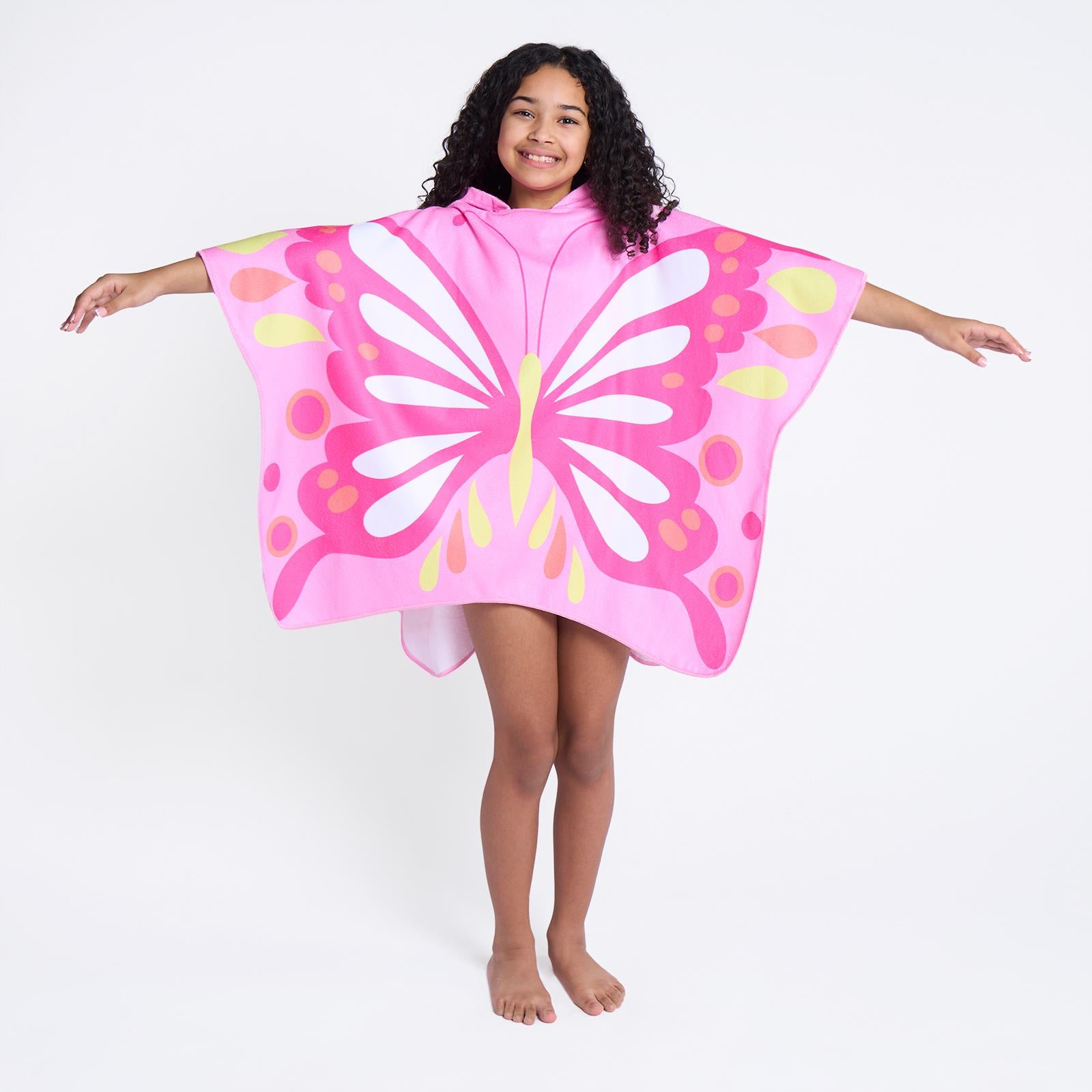 Kids Poncho Beach Towel Hooded Quick Dry Microfibre Holiday Swimming Absorbent