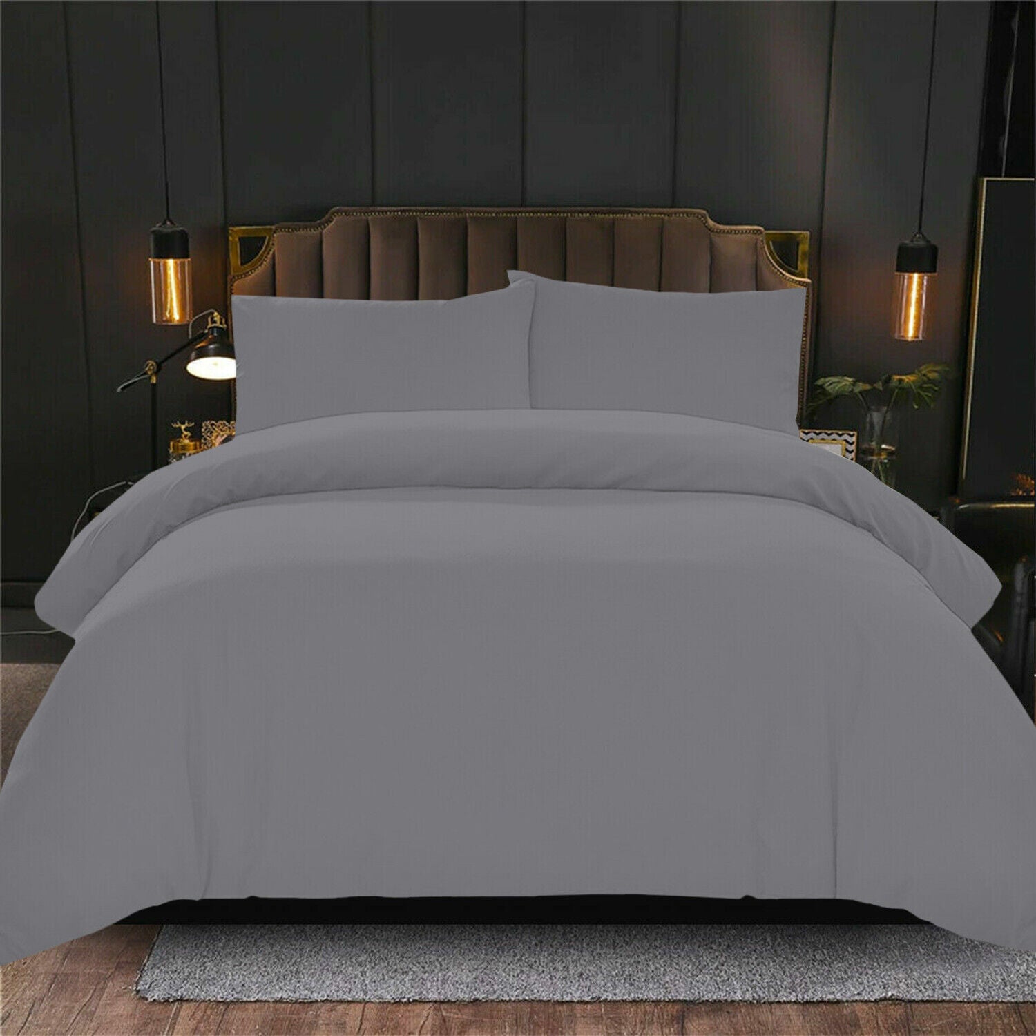 Egyptian Cotton Duvet Cover Bedding Set with Pillowcase Single Double King Size