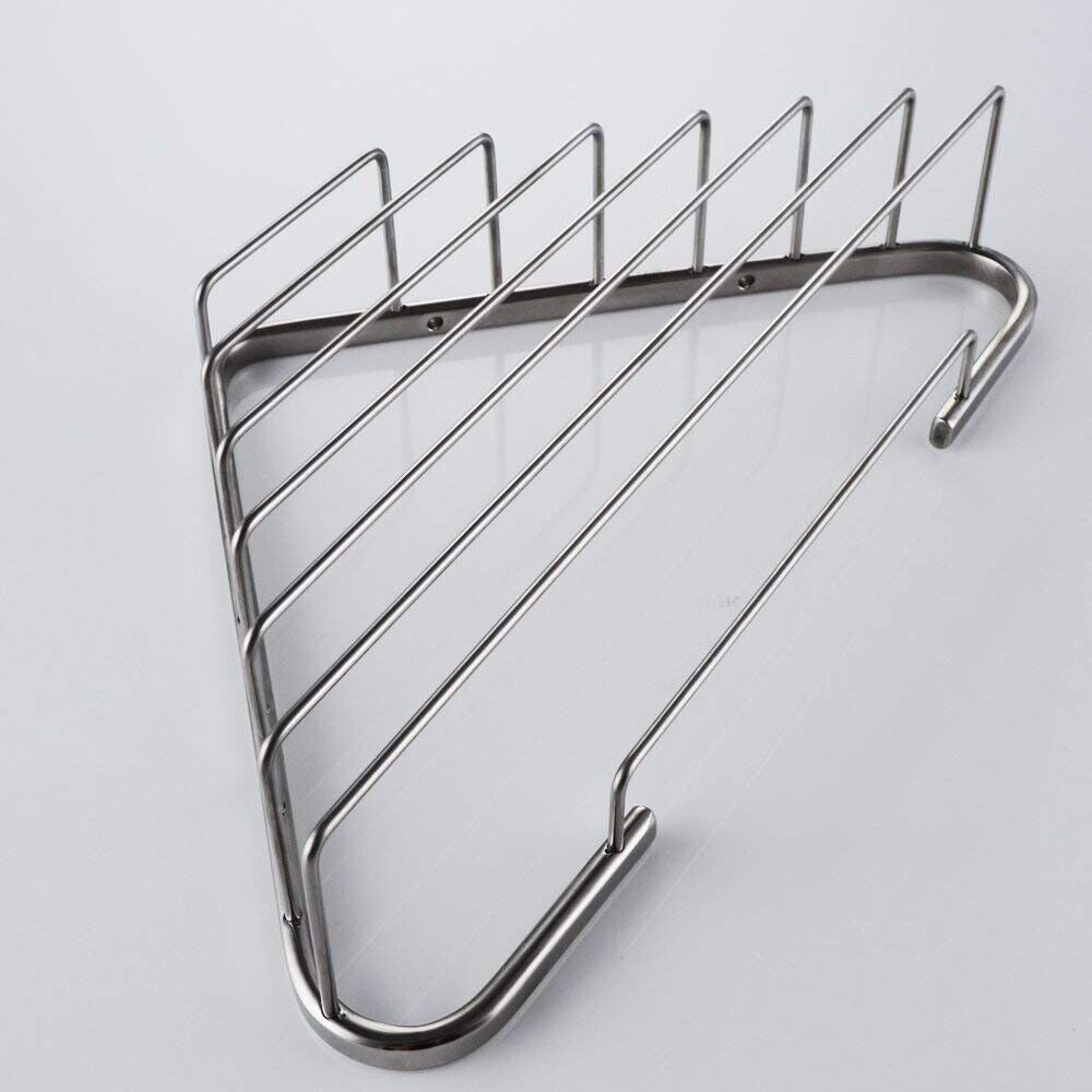 Bathroom Wall Mounted Corner Stainless Steel Caddy Storage Shelf Rack Basket
