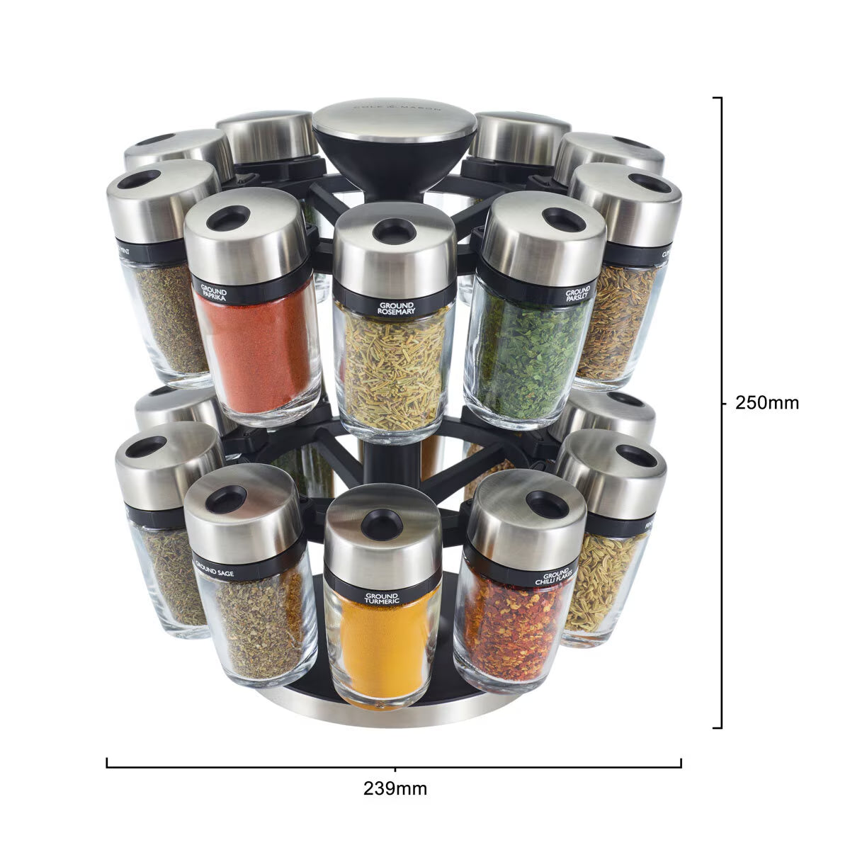 20 Jar Filled Spice Rack Carousel