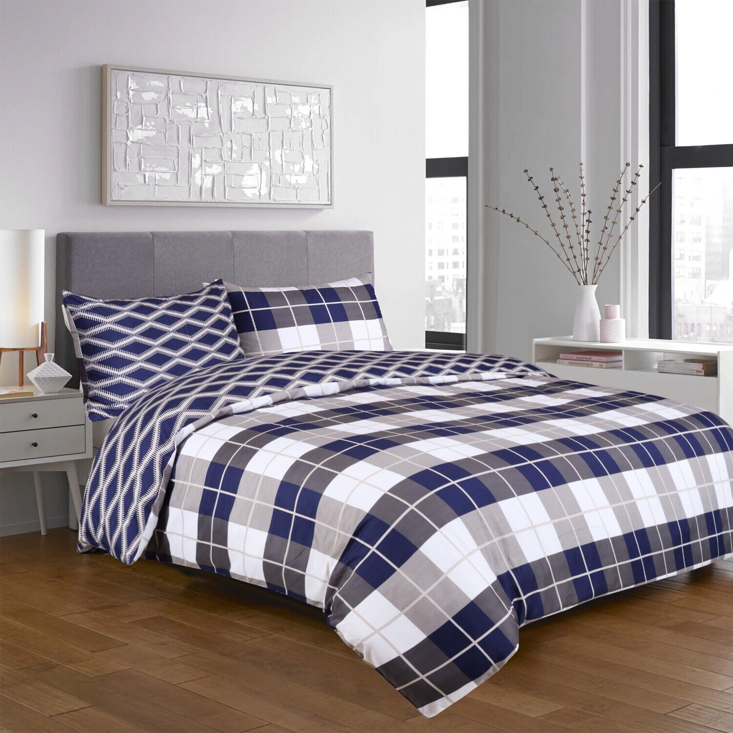 Luxury Reversible Duvet Cover Quilt Cover Bedding Set Single Double King Size