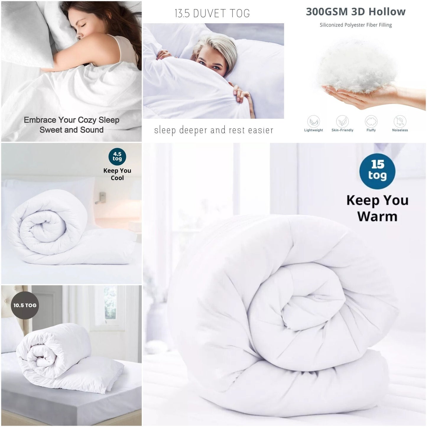 ANTI ALLERGY COROVIN DUVET QUILT 10.5 13.5 15TOG BEDDING SINGLE DOUBLE KING SIZE