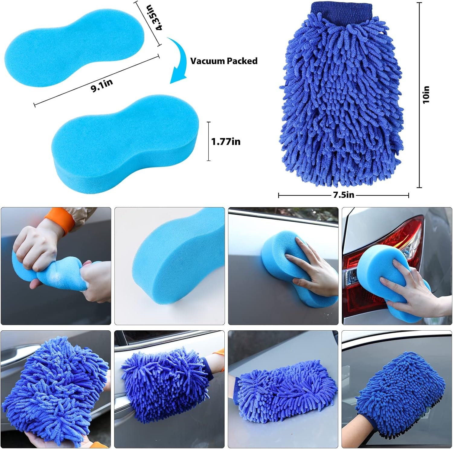 25PCS Car Detailing Brush Kit, Cleaning Detail Brushes Set with Car Dash Duster Brush, Car Cleaning Supplies Interior Exterior Brushes Kit (Wash Mitt, Towels, Polishing Pads, Cleaning Gel and Sponge)