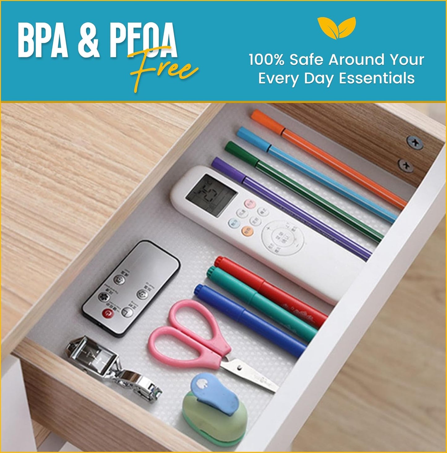 Kitchen Drawer Liners by Linda’S Essentials (30 X 200 Cm) - Non-Slip Cupboard & Fridge Mats, Protects from Spills, Multi-Use Shelf & Cabinet Liner, Great Kitchen Accessory (Clear)