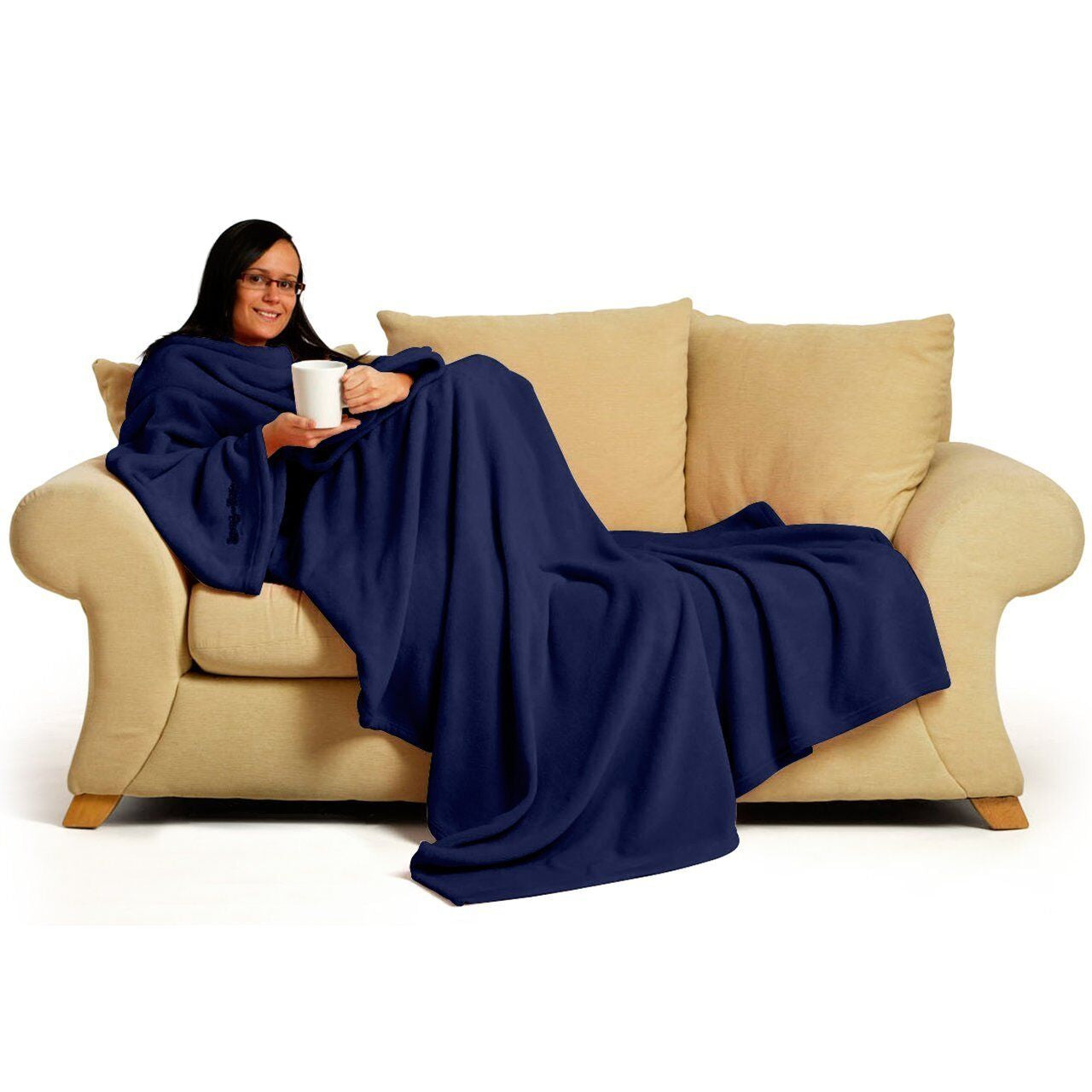 Genuine Snug Rug DELUXE ™ ADULT Cosy Warm SLEEVED Arms Blanket Fleece Official