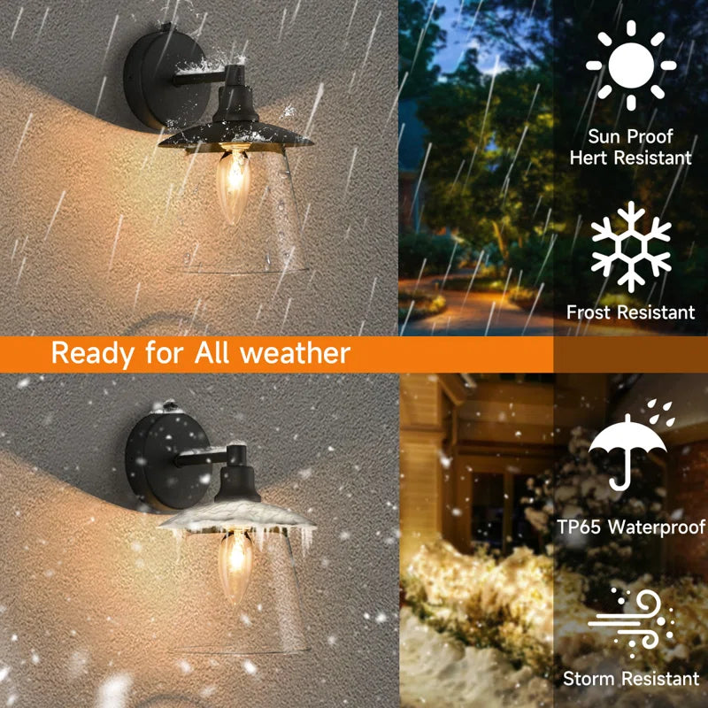 Seerat Matte Black 20Cm H Outdoor Barn Light with Dusk to Dawn