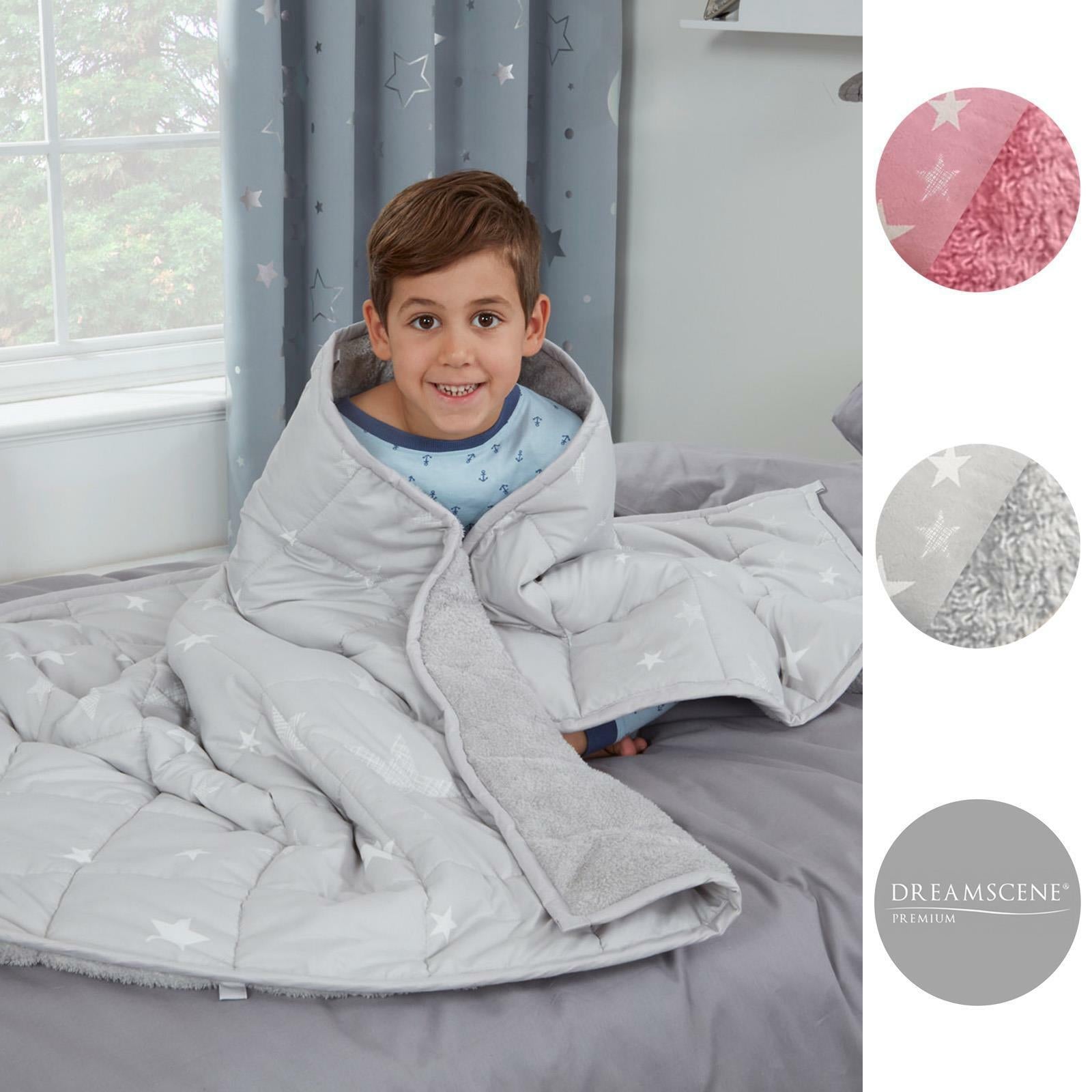 Dreamscene Star Teddy Fleece Weighted Blanket Kids Sleep Therapy Anxiety Throw