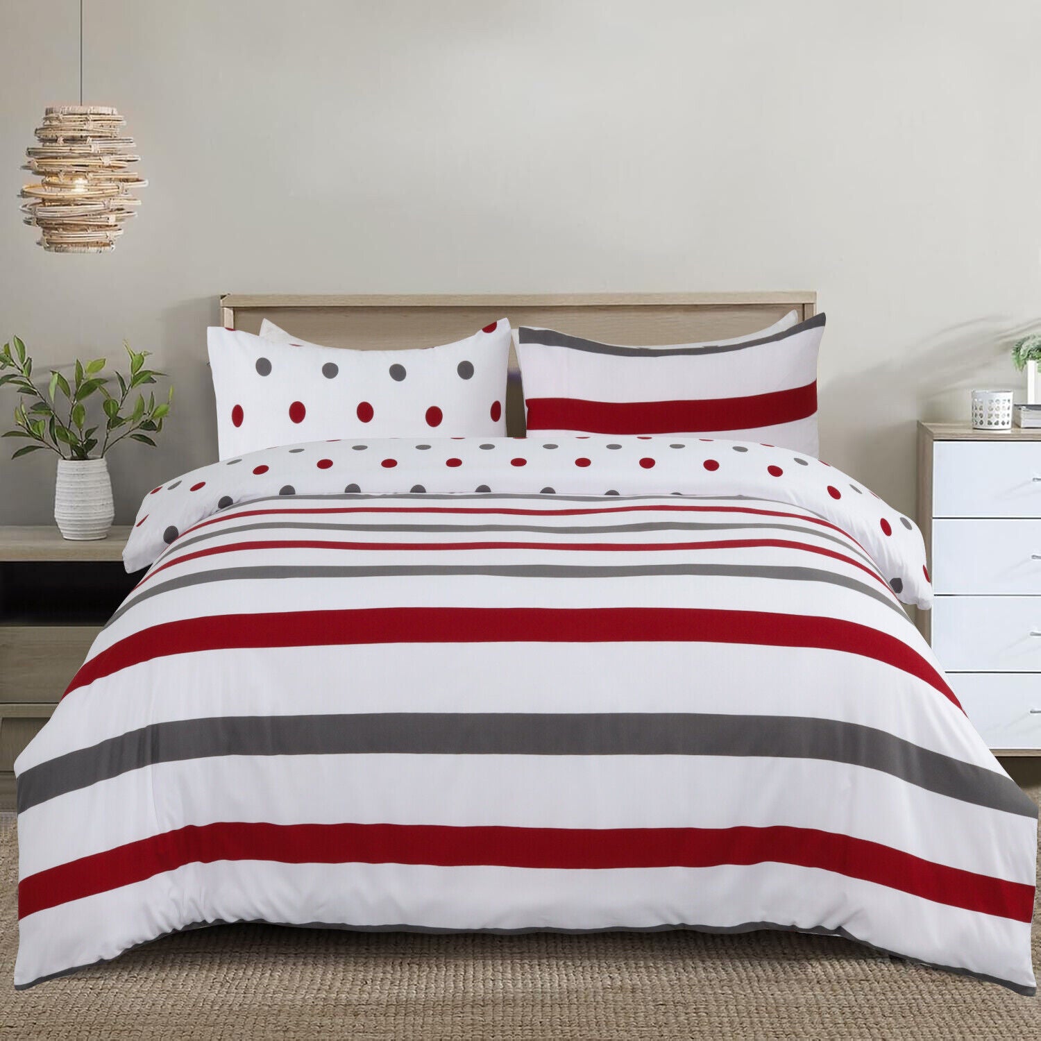 Luxury Reversible Duvet Cover Quilt Cover Bedding Set Single Double King Size