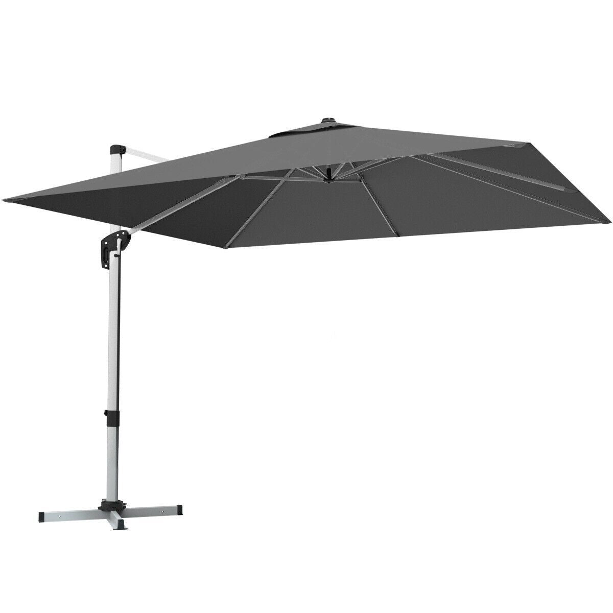 3M Cantilever Garden Parasol with Tilted Design and 360° Rotation
