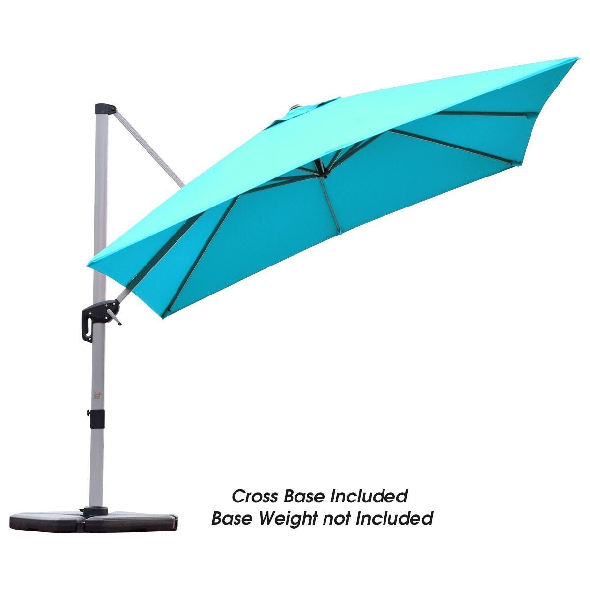 3M Cantilever Garden Parasol with Tilted Design and 360° Rotation