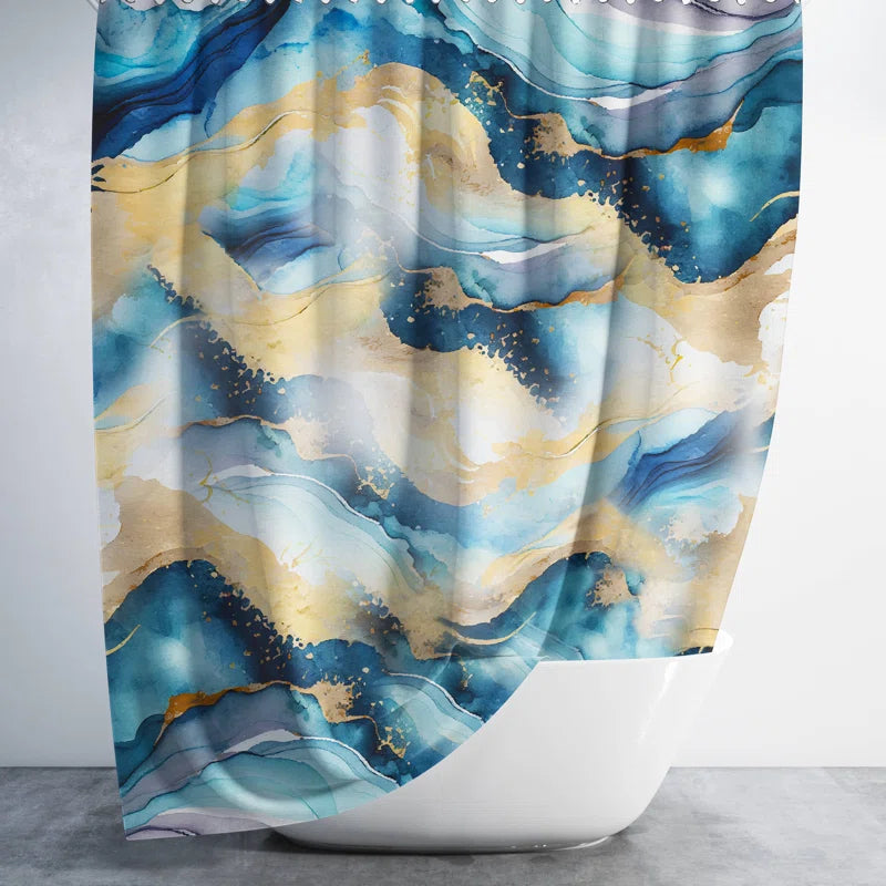 Extra Long Fabric Single Shower Curtain