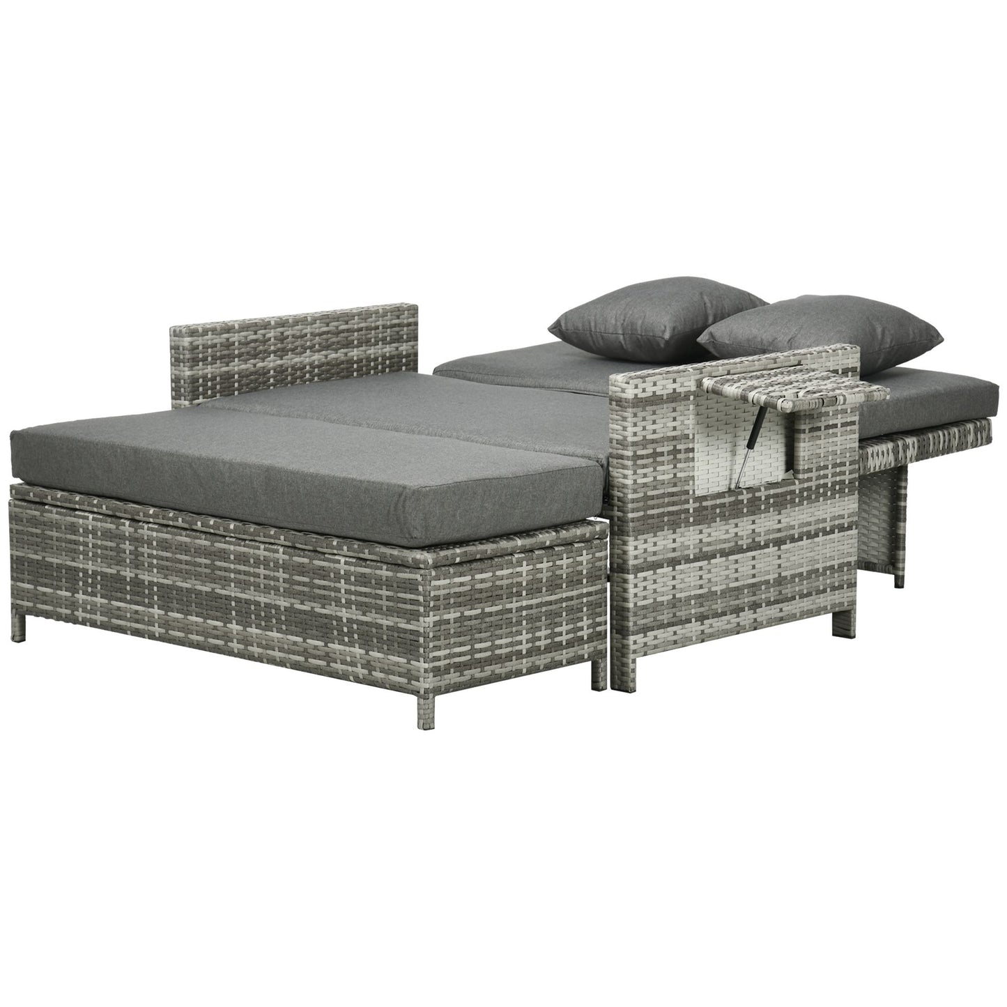 Garden Rattan Furniture Set 2 Seater Patio Sun Lounger Daybed Sunbed