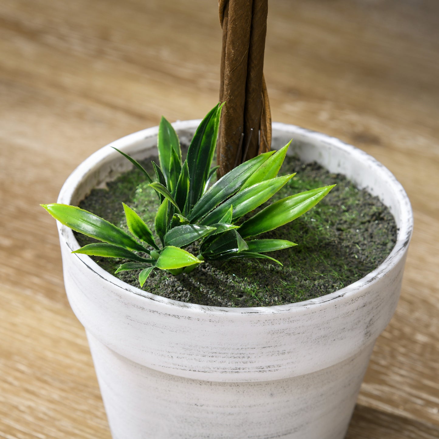 Set of 2 Decorative Artificial Plants Ball Trees with Flower