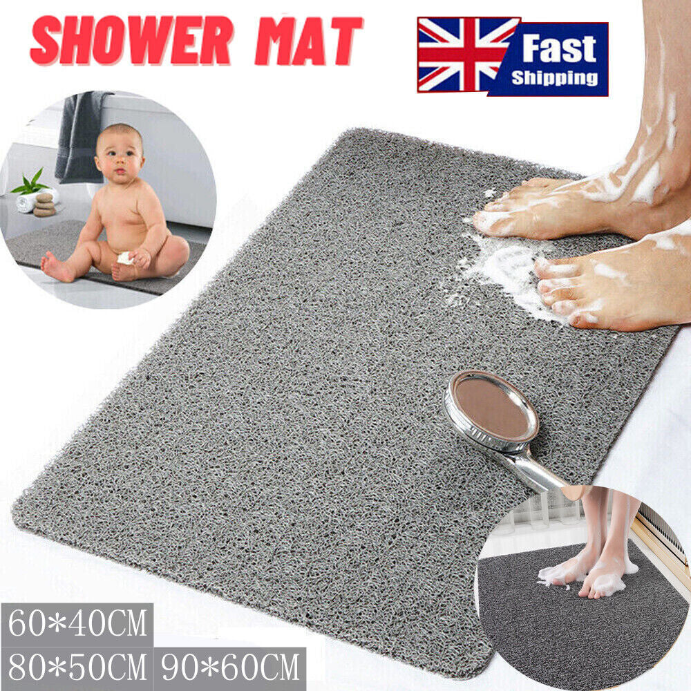 Loofah Shower Mat for inside Shower Non-Slip anti Mould PVC Bath Mat Quick Dry