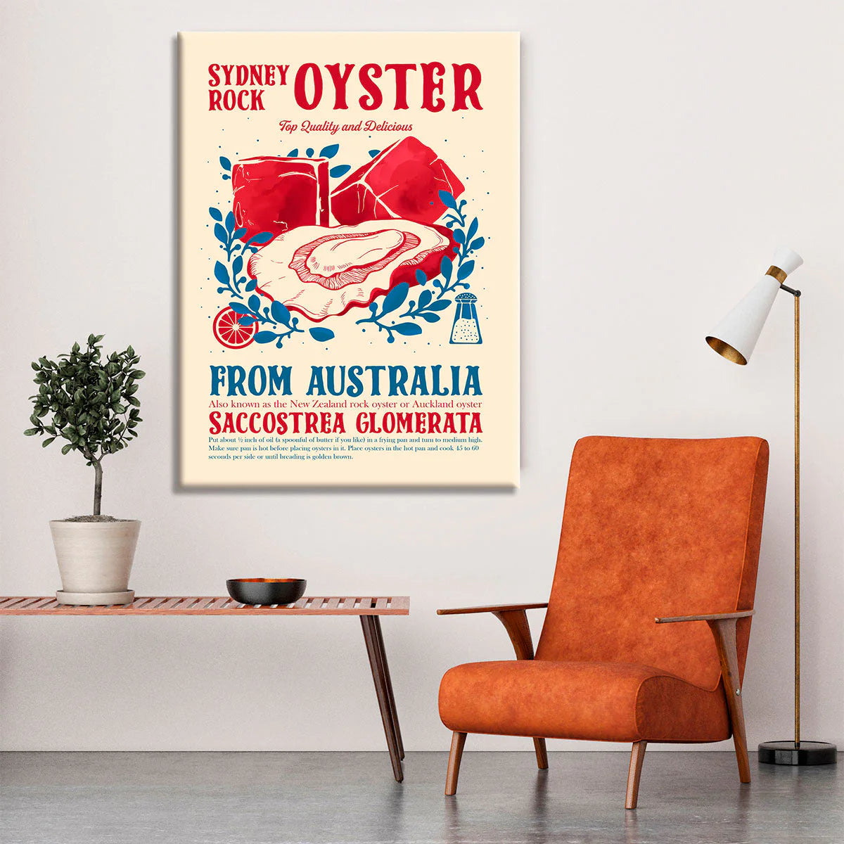 Oyster Kitchen Decor Canvas Print or Poster